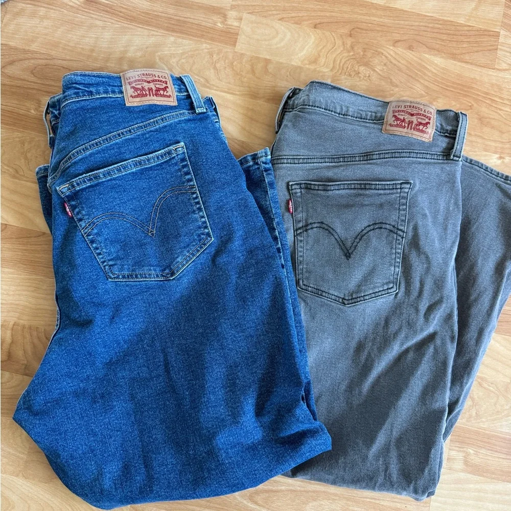 Bundle of 2 - Levi High Rise Ribcage Straight Ankle Jeans (size 20 W) - Picture 1 of 5